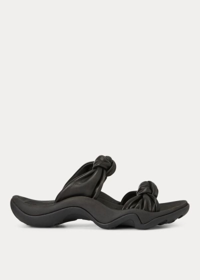 Women's Polo Ralph Lauren Knotted-Strap Leather Sandals | 963520XGH